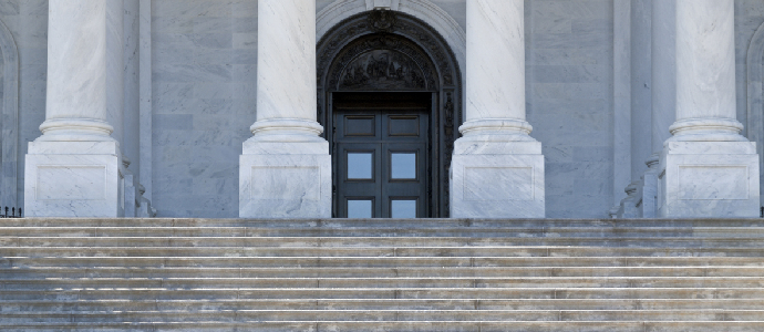 Supreme Court steps and front door in Washington DC