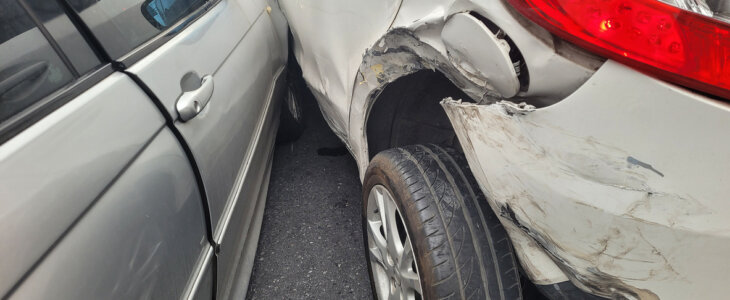Car crash accident on the road.Car accident.