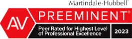Martindale-Hubbell AV Preeminent 2023 badge, peer rated for the highest level of professional excellence.